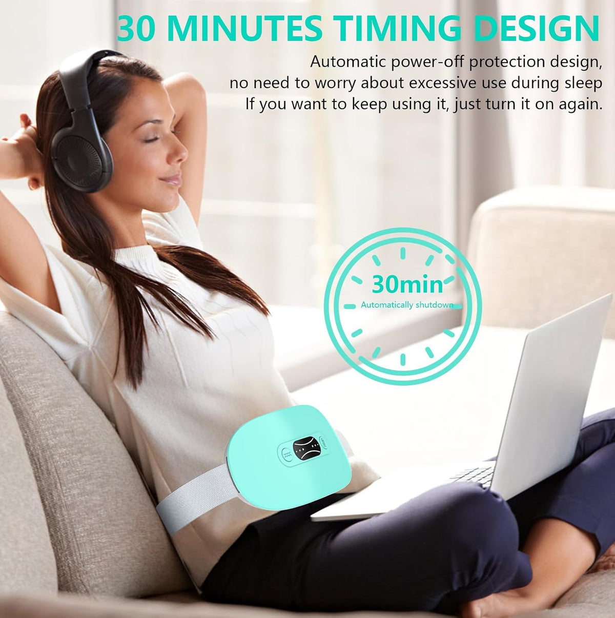 Portable Cordless Heating Pad,Period Cramps Gifts for Mom Blue